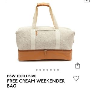 NWOT DSW Beige Cream Cognac Weekender Bag